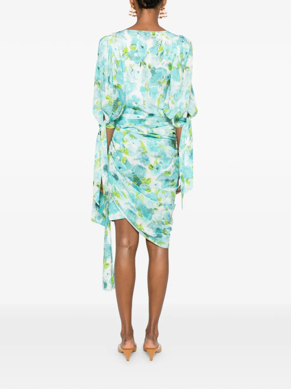 Chloé Midi-jurk met bloemenprint Blauw