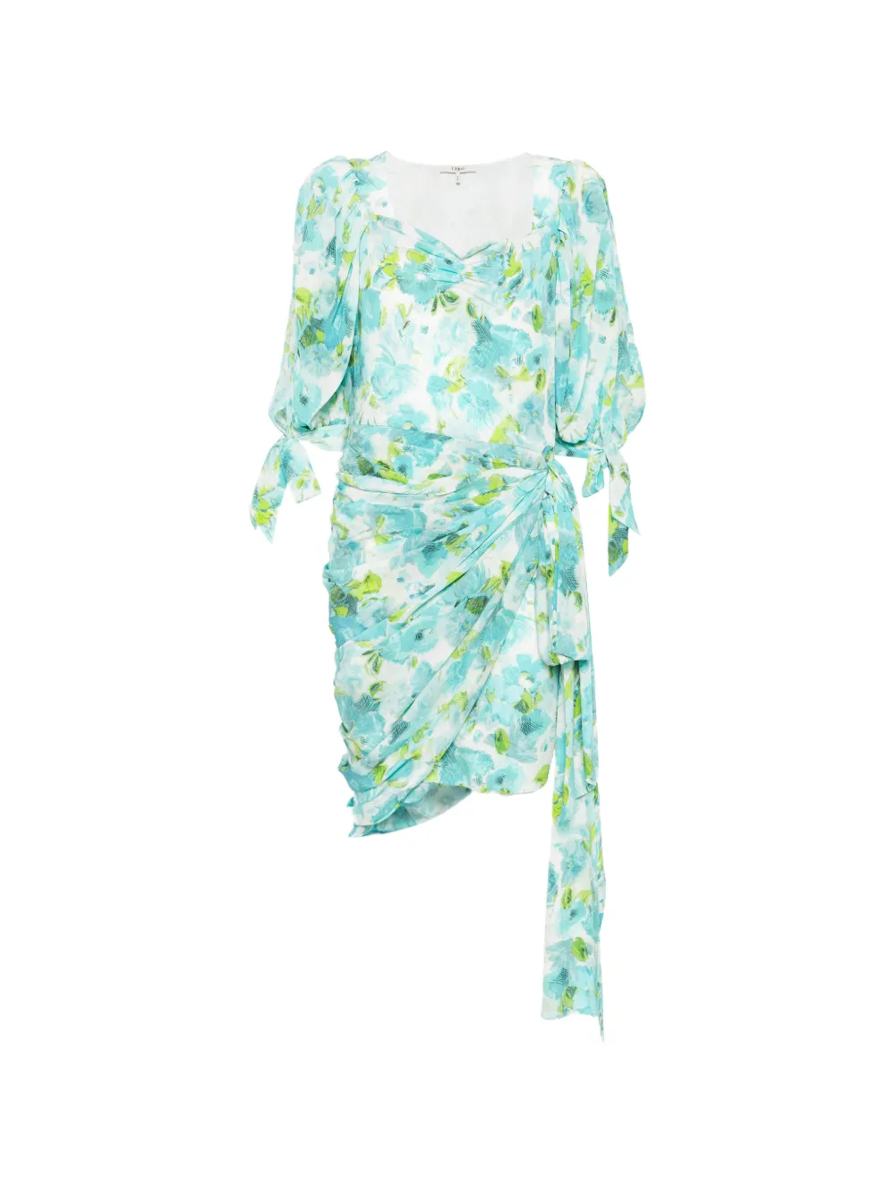 Chloé floral-print asymmetric midi dress - Blue
