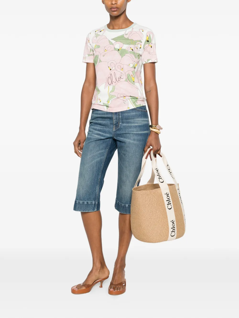  Chloé Camicia Con Stampa Flamingo - Toni Neutri 