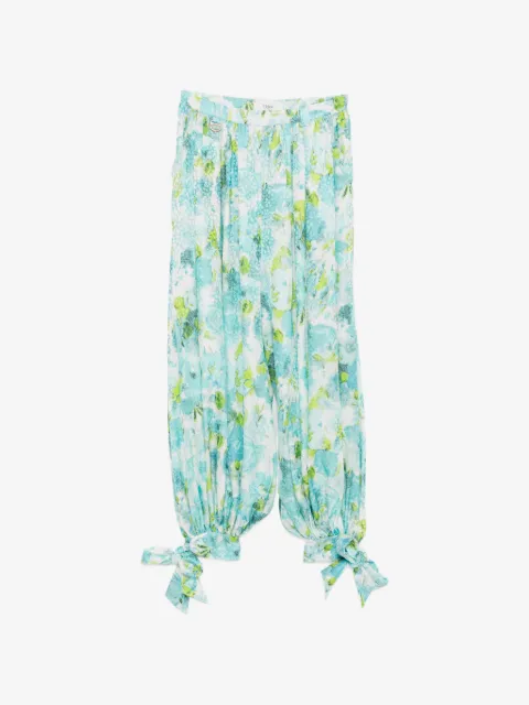 Chloé pantalones con estampado floral en jacquard