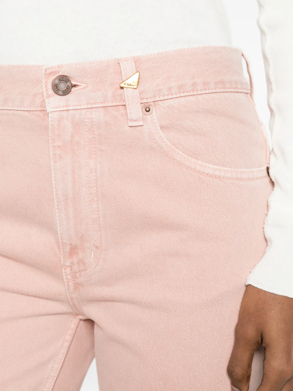 Chloé Jeans met riemlussen en zak Roze