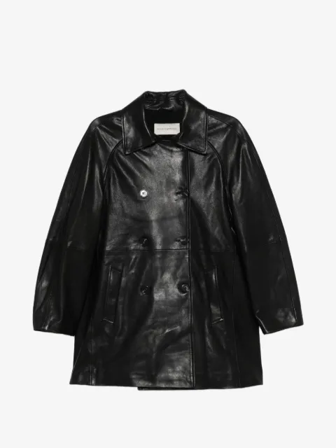 Nour Hammour Quinn double-breasted leather coat