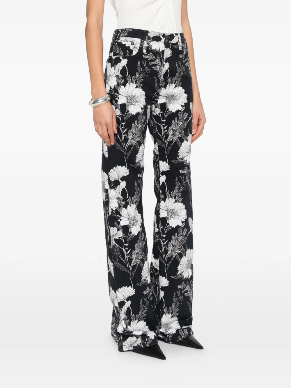R13 Jane jeans met bloemenprint Blauw