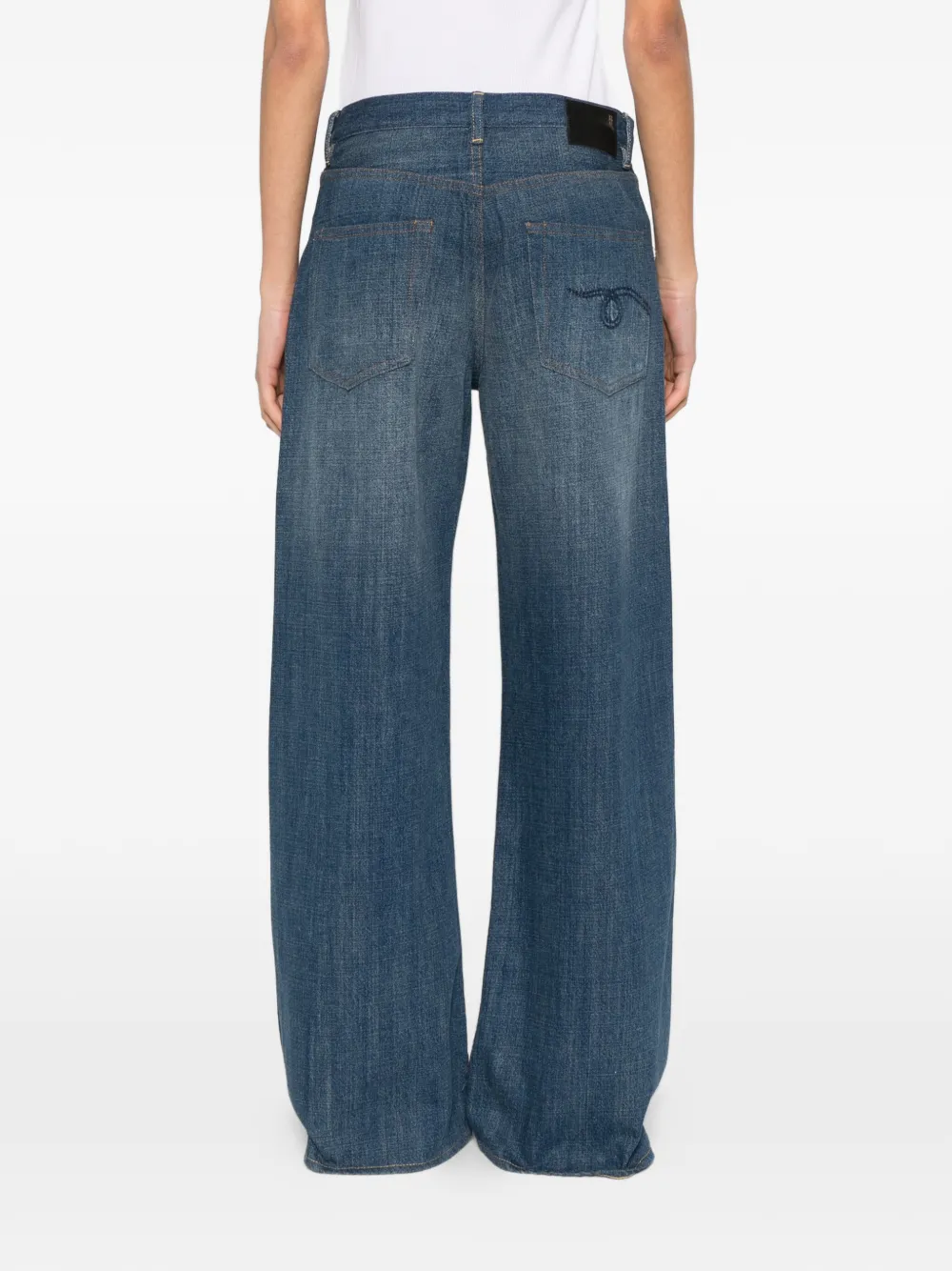 R13 D'Arcy jeans met wijde pijpen Blauw