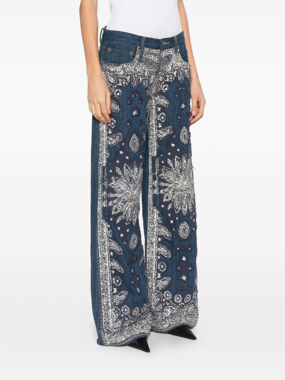 R13 D'Arcy jeans met wijde pijpen Blauw
