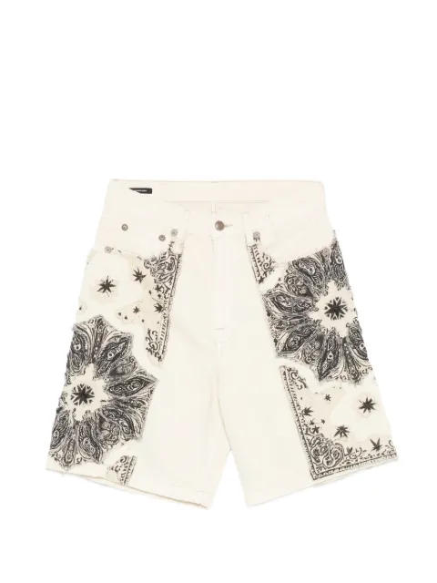 R13 bandana relaxed shorts