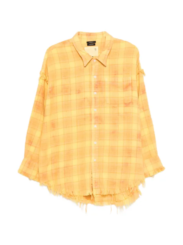 R13 Shredded Seam Drop Shirt in Yellow