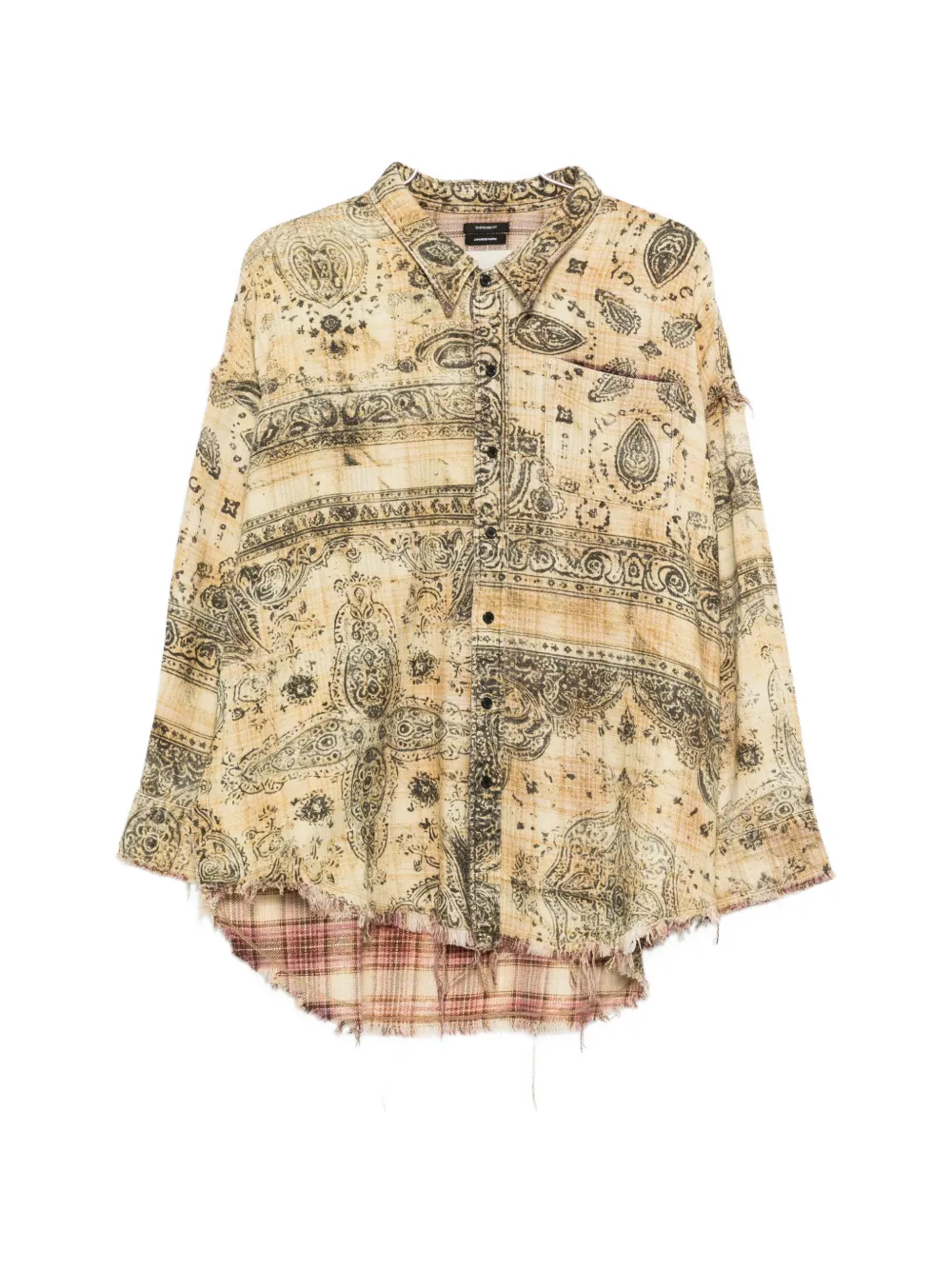 R13 shredded seam bandana shirt - Toni neutri