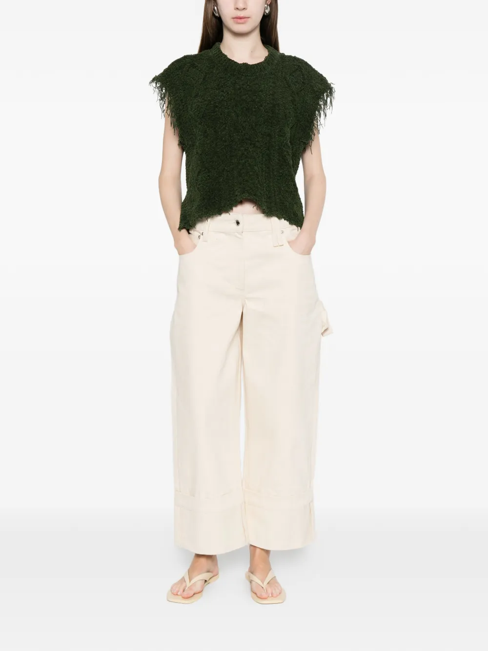  R13 Cable Knit Vest - Green 