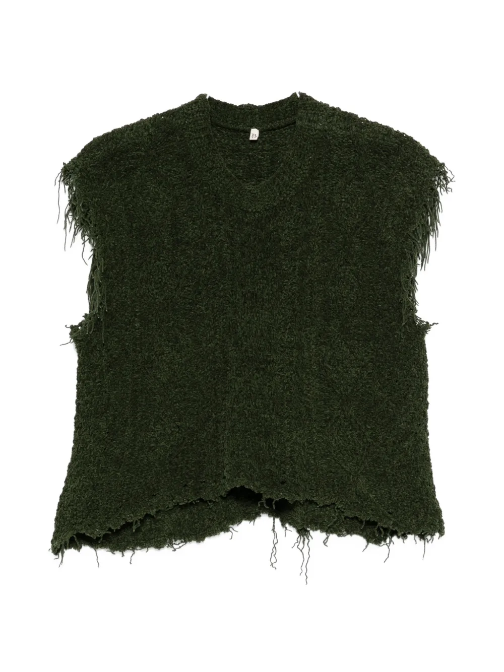 R13 cable knit vest - Verde