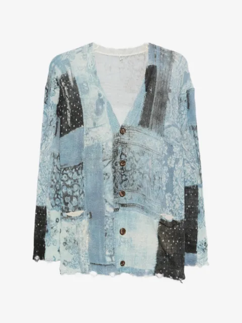 R13 cardigan ample à imprimé bandana