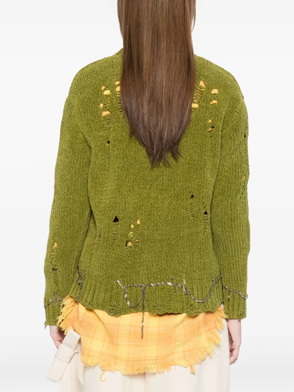 R13 Vest met ketting Groen