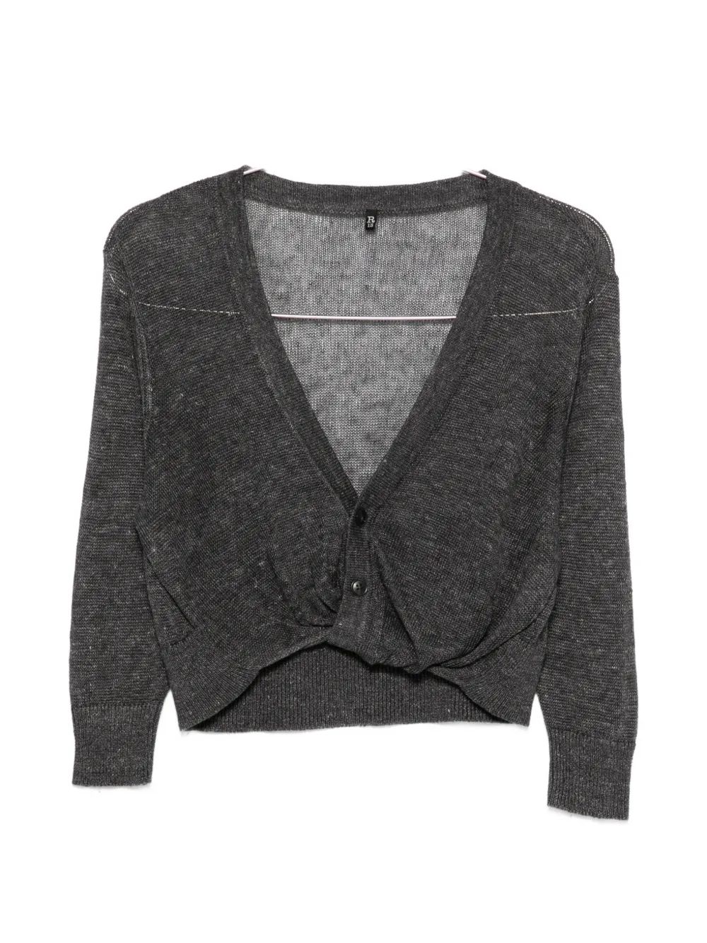 R13 twisted-front knit cardigan - Grigio