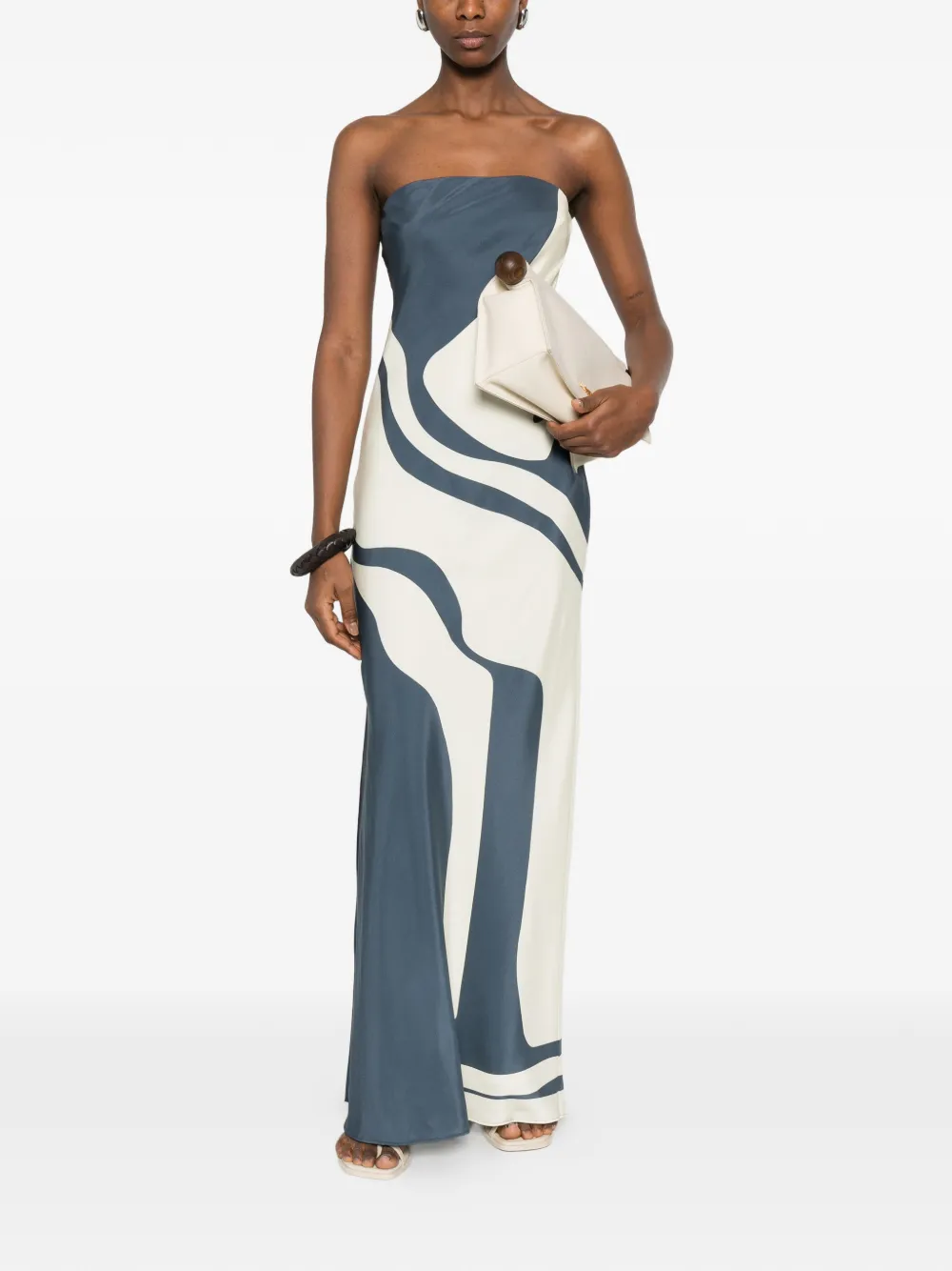  Sir. Strapless Print Maxi Dress - Blue 