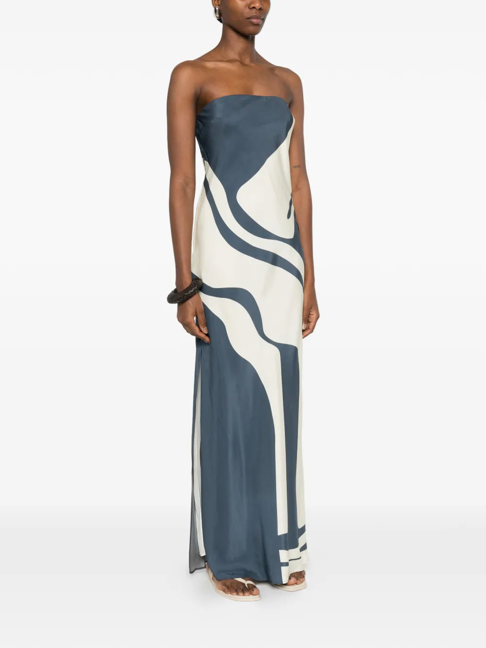  Sir. Strapless Print Maxi Dress - Blue 