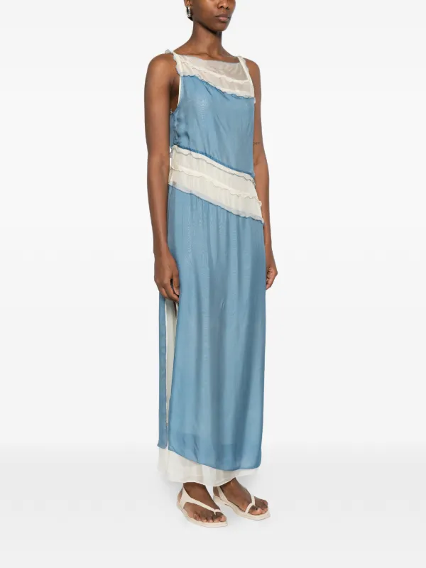SIR. Aurelia Ruffled Maxi Dress | Blue | FARFETCH