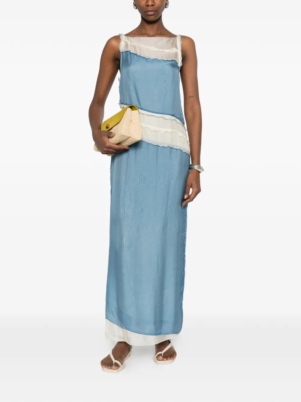  Sir. Aurelia Ruffled Maxi Dress - Blue 
