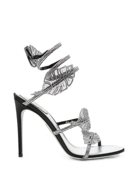 René Caovilla Leaf crystal-embellished heeled sandals