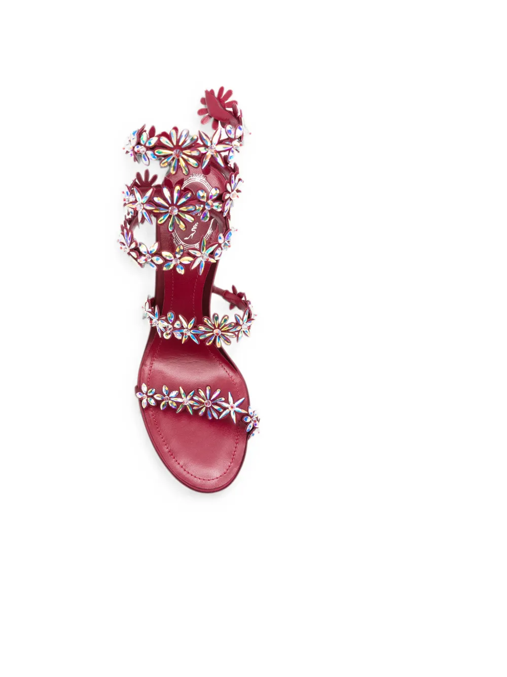 René Caovilla Eva crystal-embellished heeled sandals Rood