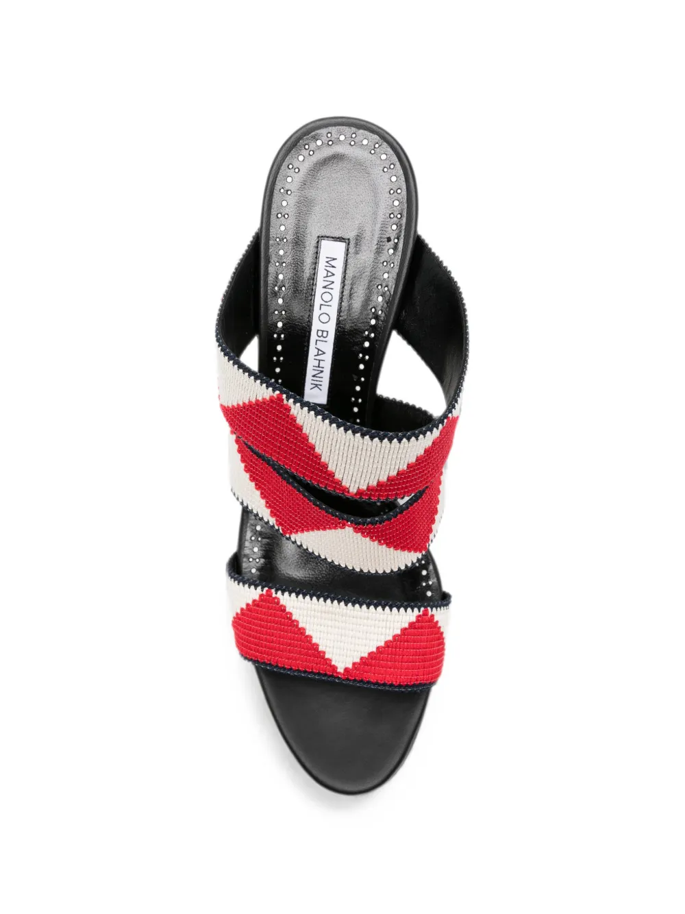 Manolo Blahnik Capro woven-strap sandals Rood