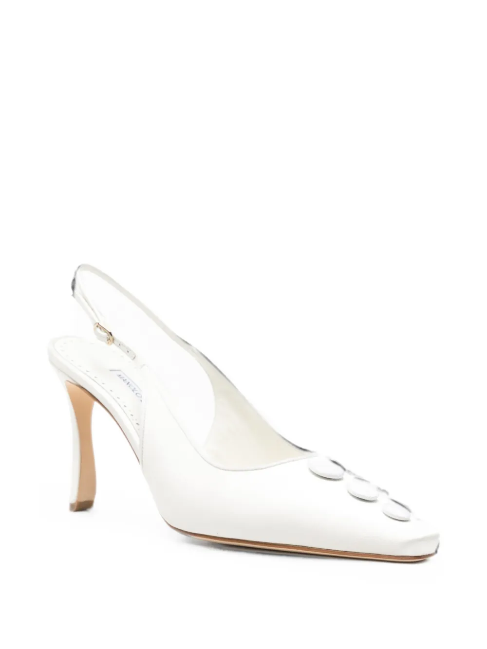 Manolo Blahnik Alexa button-embellished slingback pumps Wit
