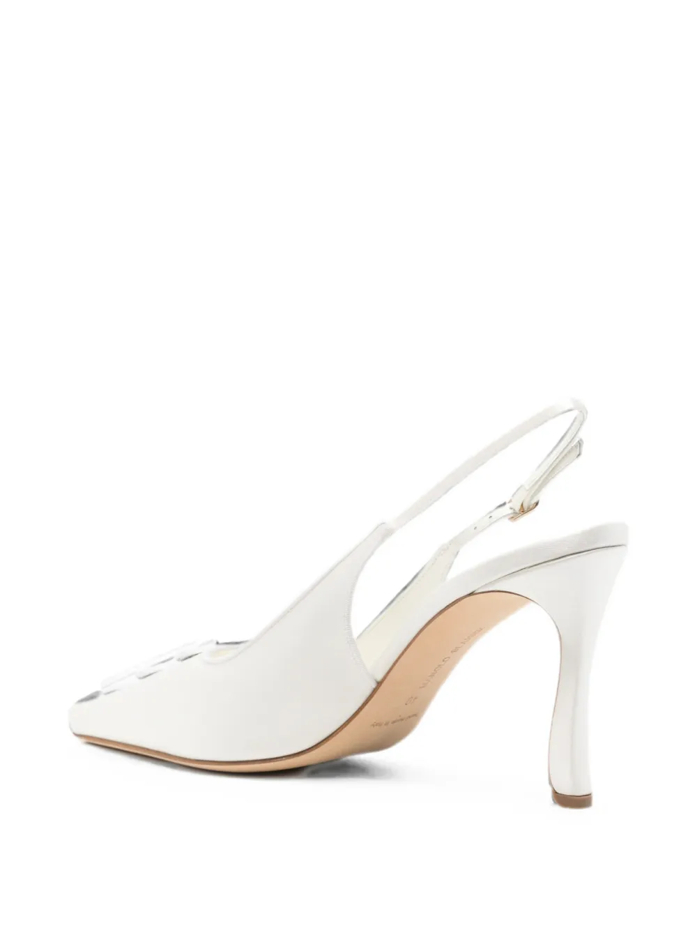 Manolo Blahnik Alexa button-embellished slingback pumps Wit