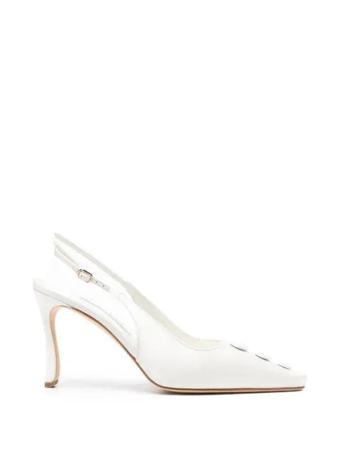 Manolo Blahnik Alexa button-embellished slingback pumps