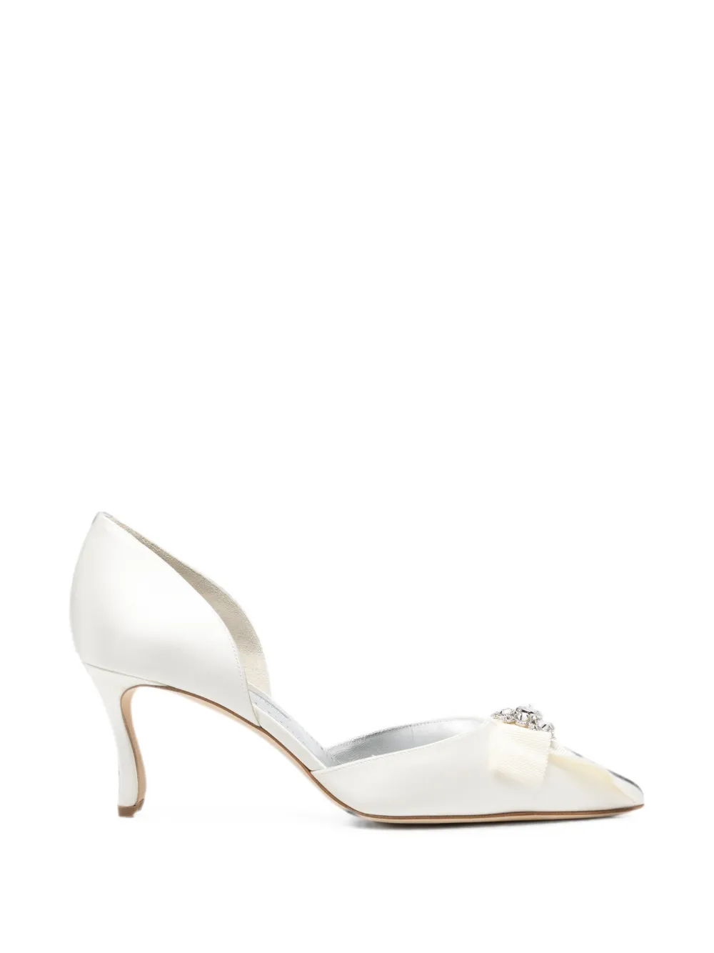Manolo Blahnik Apidosa crystal-embellished pumps - Weiß