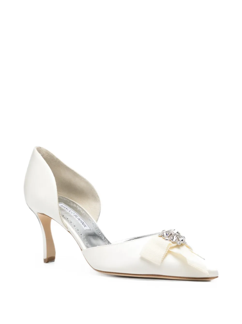 Manolo Blahnik Apidosa crystal-embellished pumps Wit