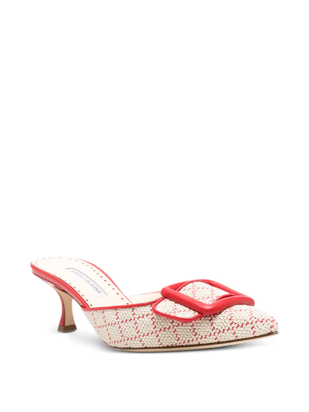 Manolo Blahnik Maysalebi buckle-embellishment mules Beige