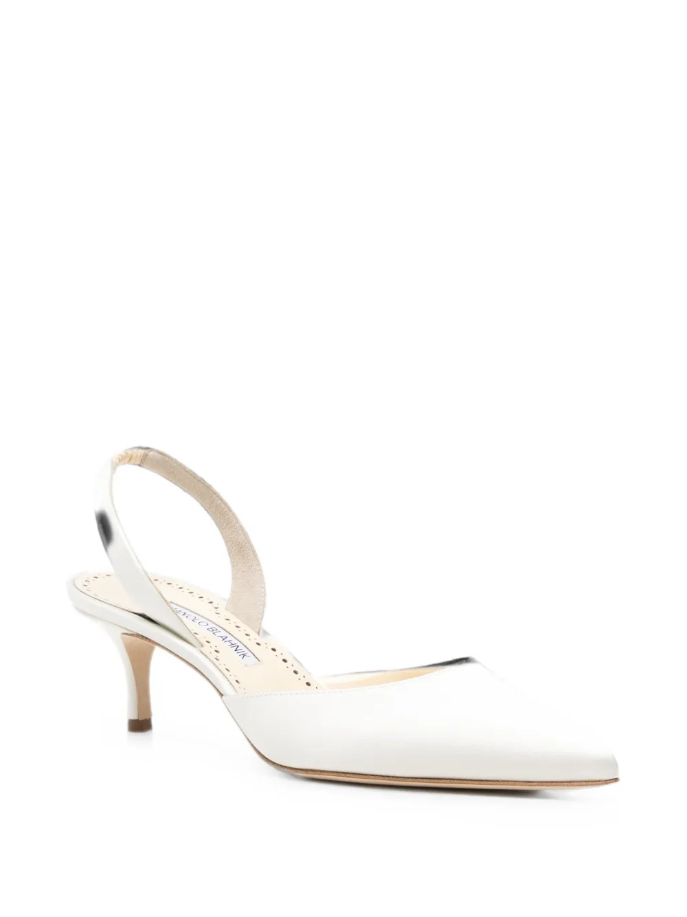 Manolo Blahnik Carolyne Bride pointed-toe slingback pumps Wit