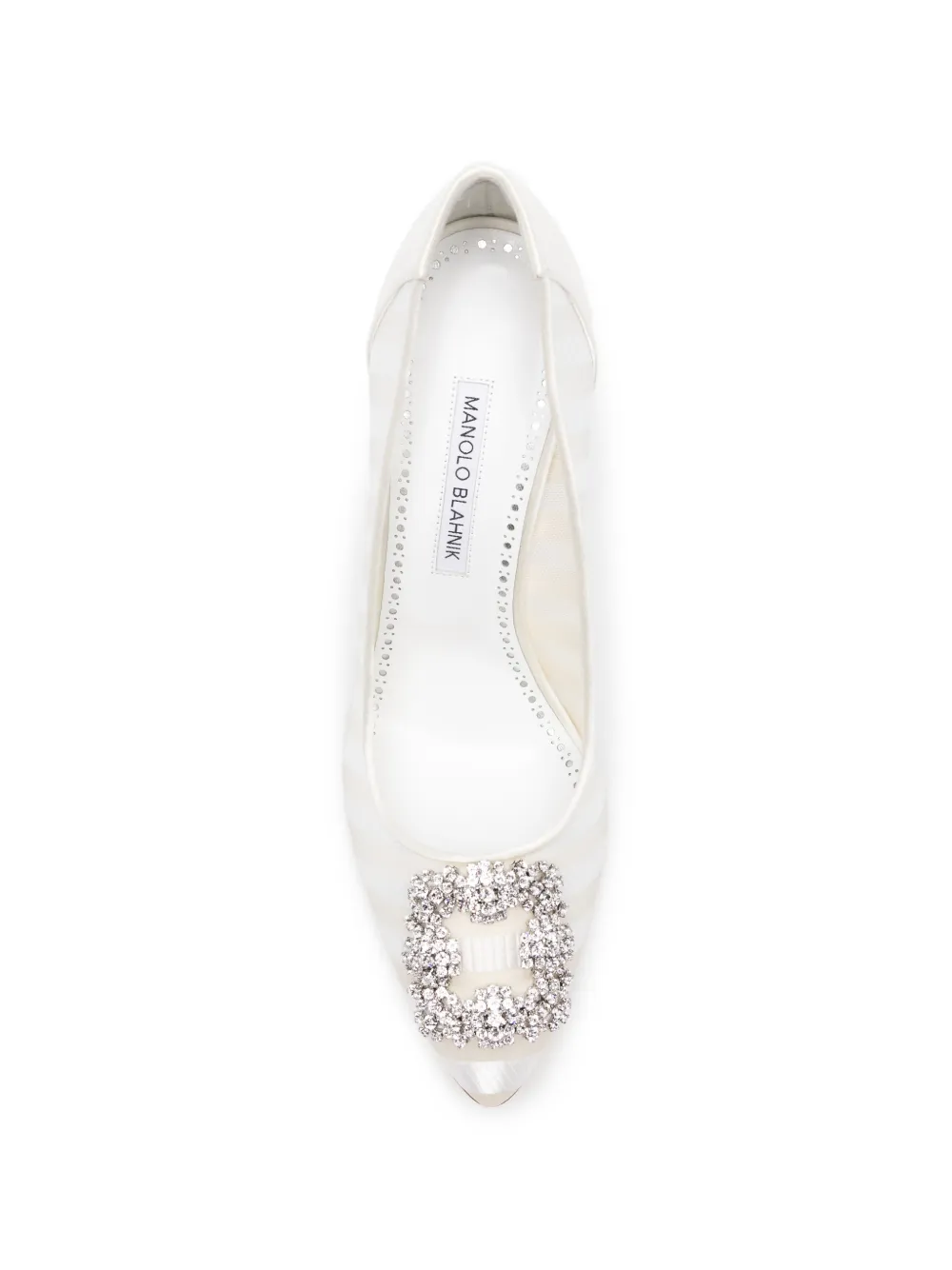 Manolo Blahnik Hangisi crystal-embelishment pumps Wit