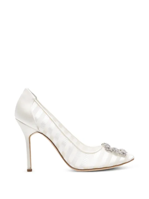 Manolo Blahnik Hangisi 条纹高跟鞋
