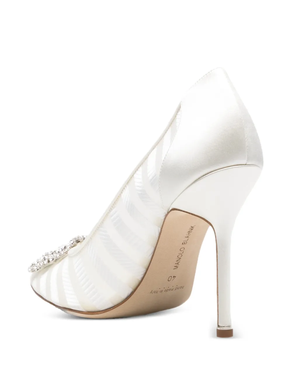 Manolo Blahnik Hangisi crystal-embelishment pumps Wit