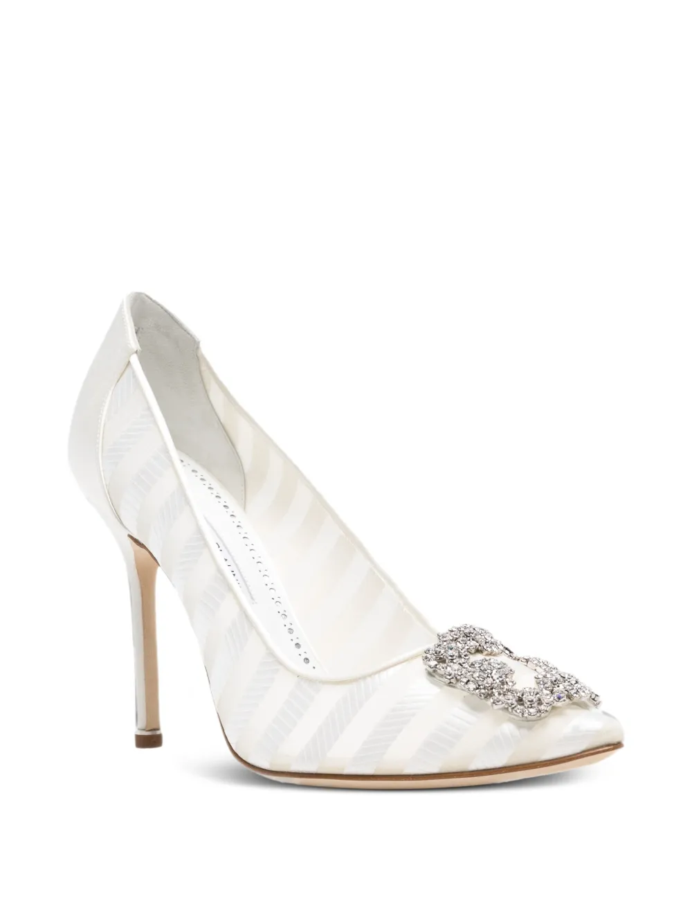 Manolo Blahnik Hangisi crystal-embelishment pumps Wit