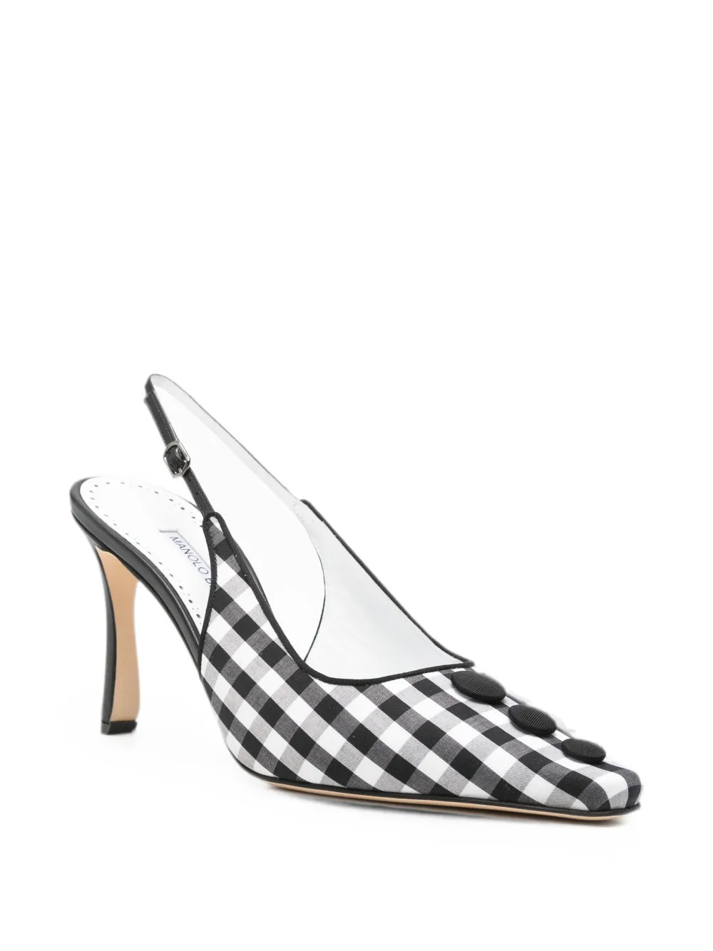 Manolo Blahnik Alexa check-pattern heeled pumps Zwart