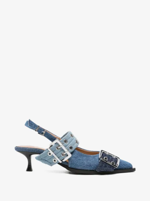 GANNI zapatillas de mezclilla con detalle de hebilla 