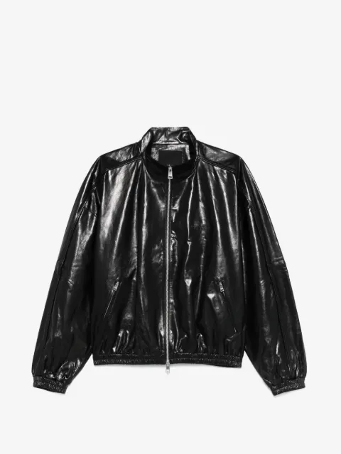 Purple Brand Lederjacke mit Reißverschluss