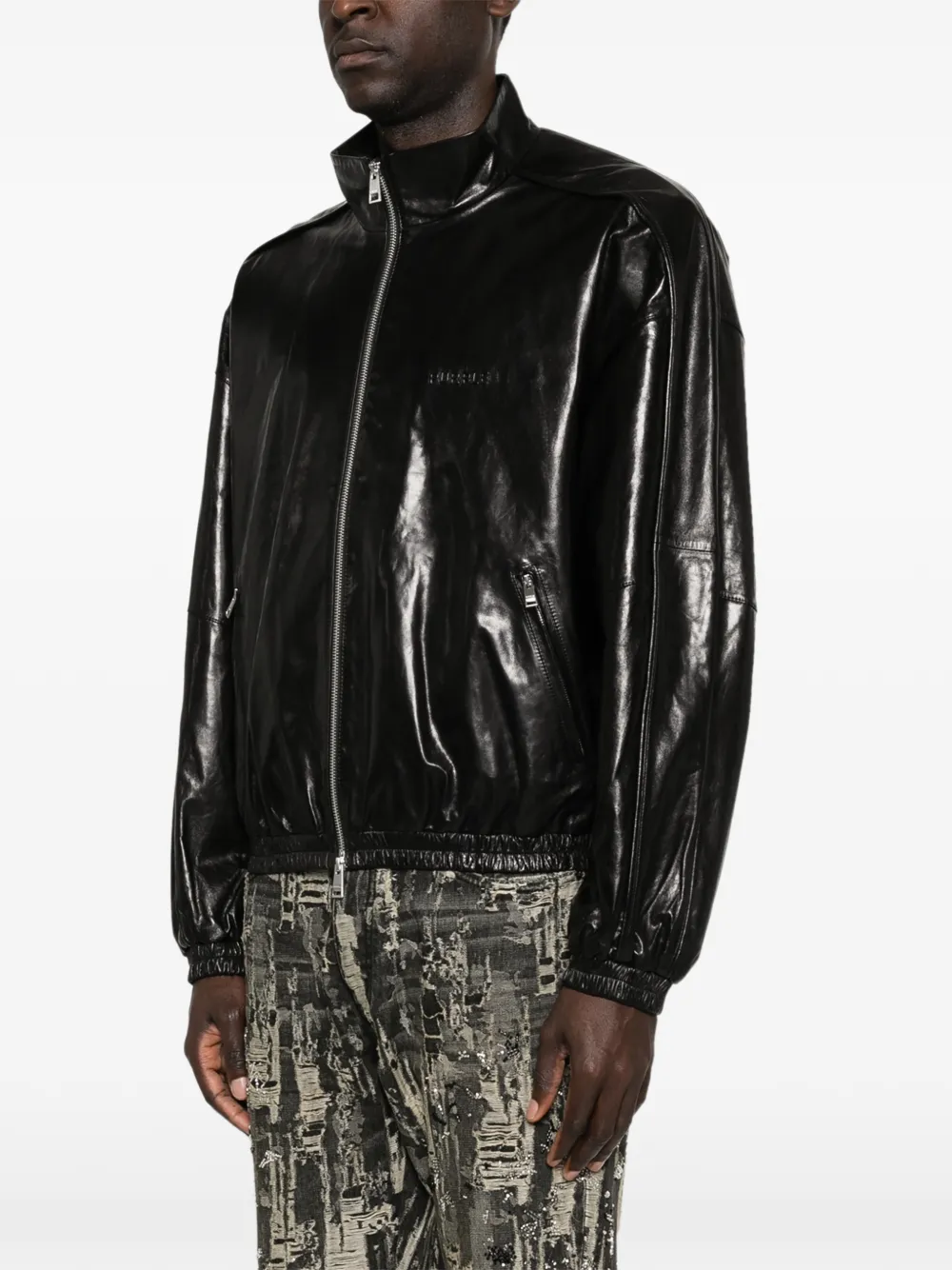 Purple Brand Leren jack Zwart