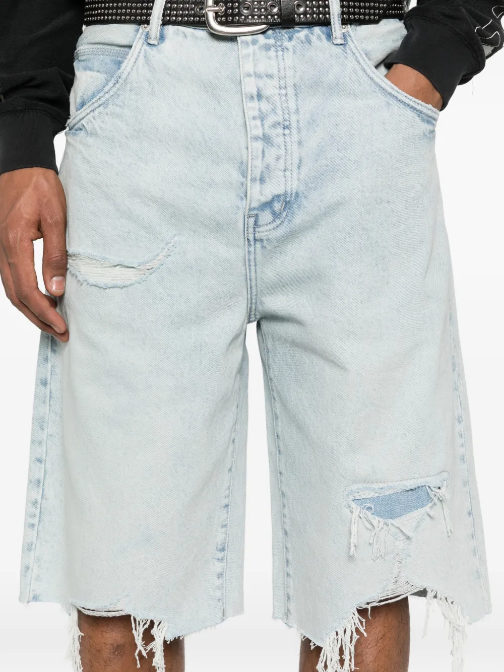 Purple Brand Blowout shorts met wijde pijpen Blauw