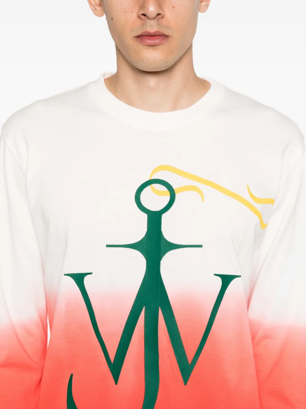 JW Anderson Dip Dye Anchor T-shirt met lange mouwen Oranje