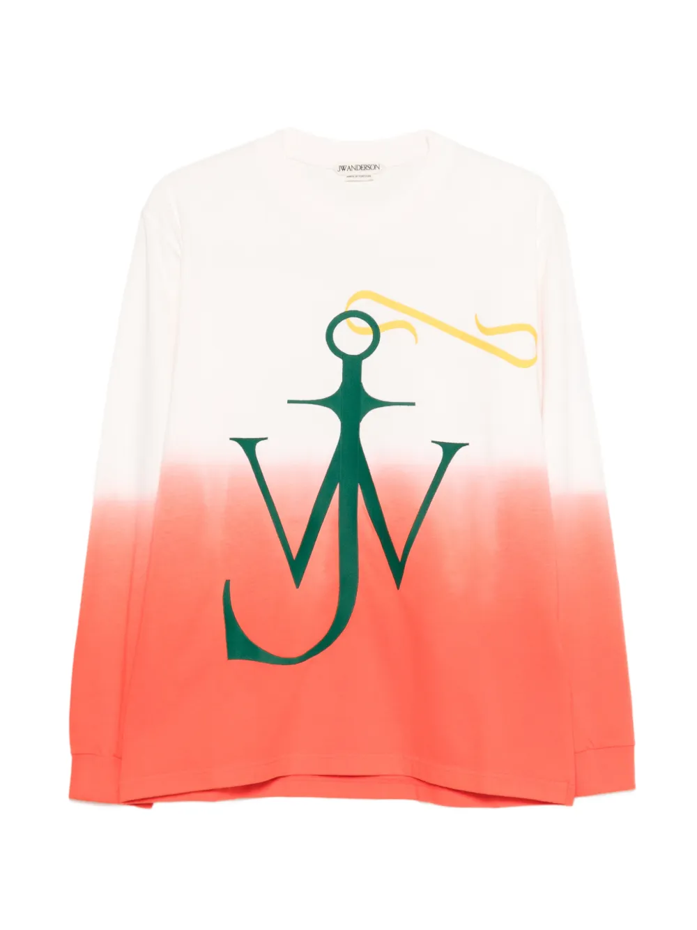 JW Anderson T-shirt Dip Dye Anchor a maniche lunghe - Arancione