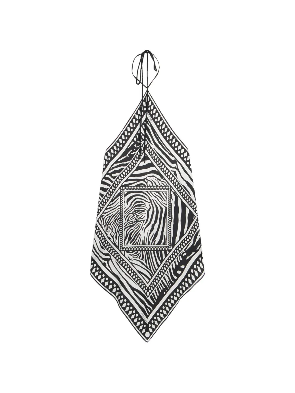 Blumarine zebra foulard print top - Bianco