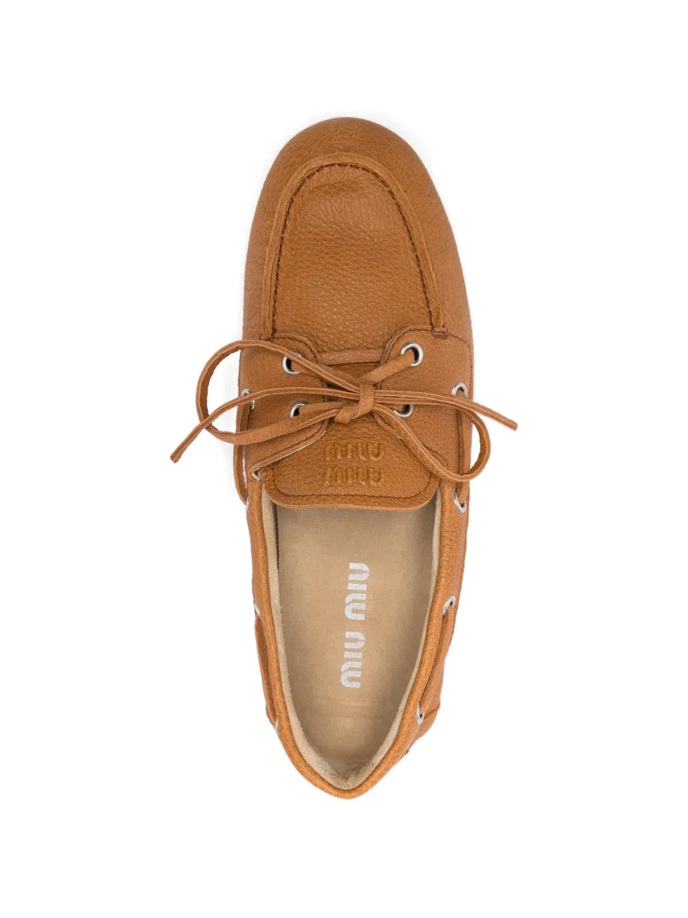 Miu tie detail leather lace-up shoes Bruin