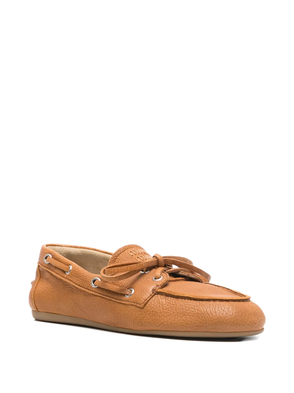 Miu tie detail leather lace-up shoes Bruin