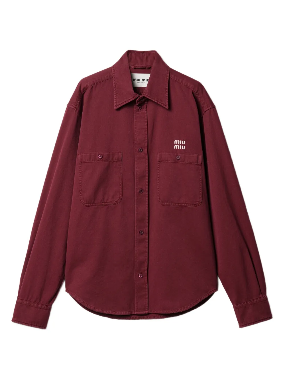 Miu Miu Hemd mit Logo-Stickerei - Rot