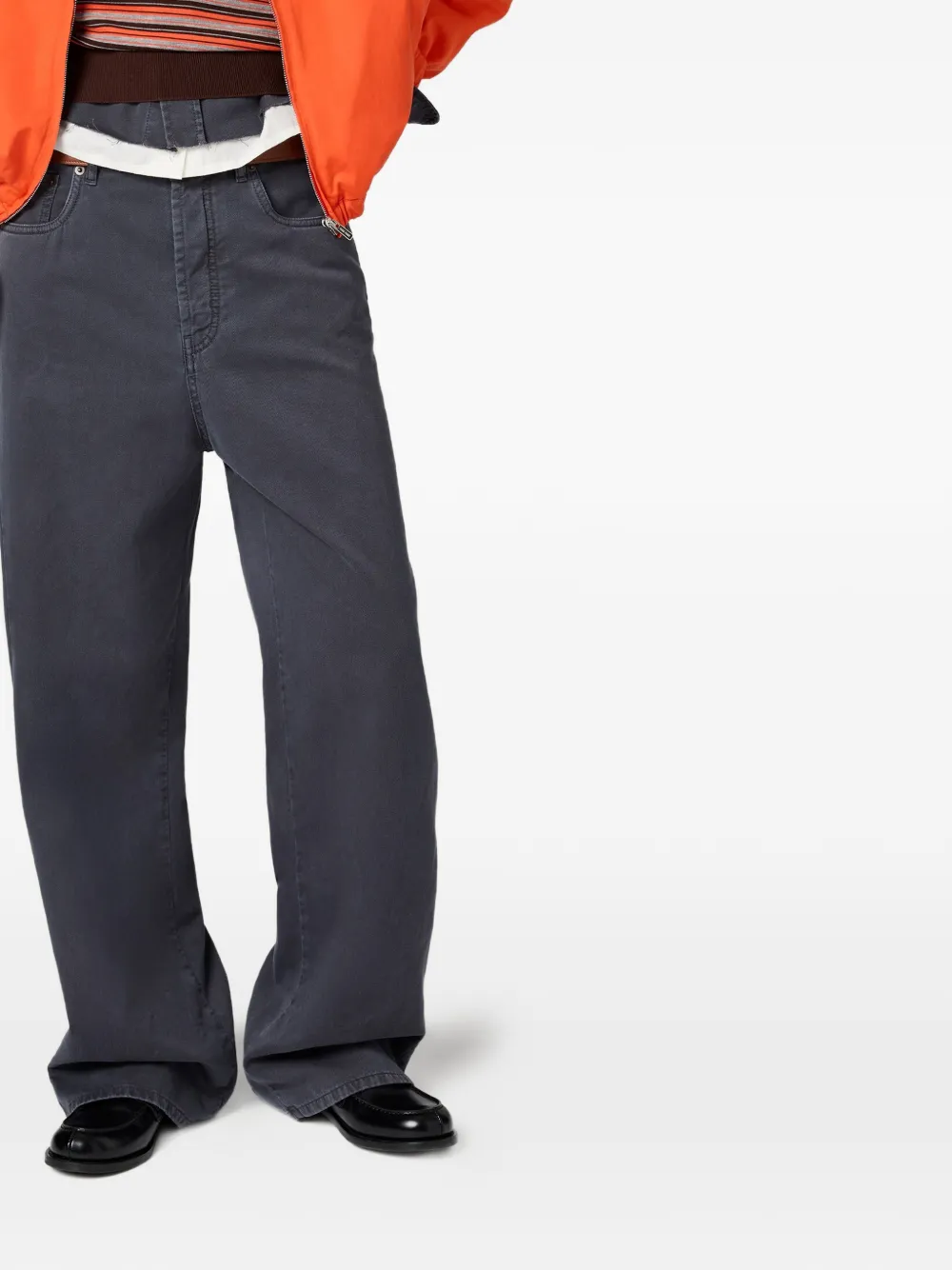 Miu Jeans met wijde pijpen en vijf zakken Grijs