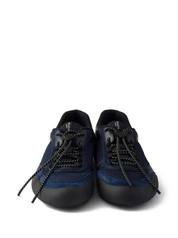 新品PRADA ネイビー オックスフォードシューズ Prada Speedrock ジオメトリック スニーカー | ブルー | FARFETCH JP