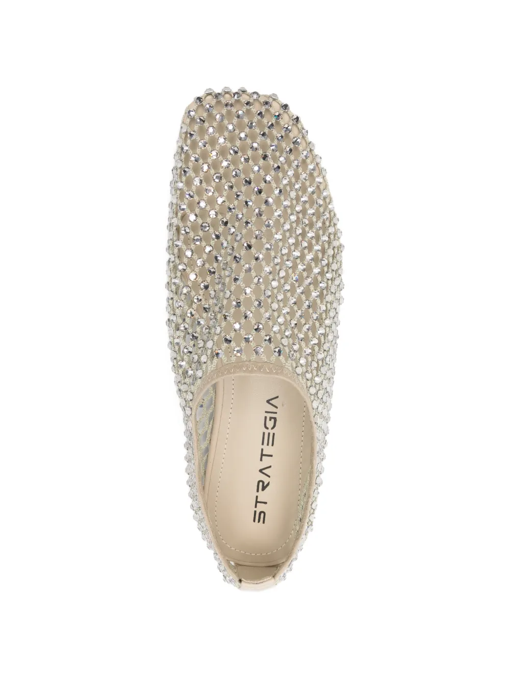 strategia shoes rhinestone-embellished ballet flats Beige