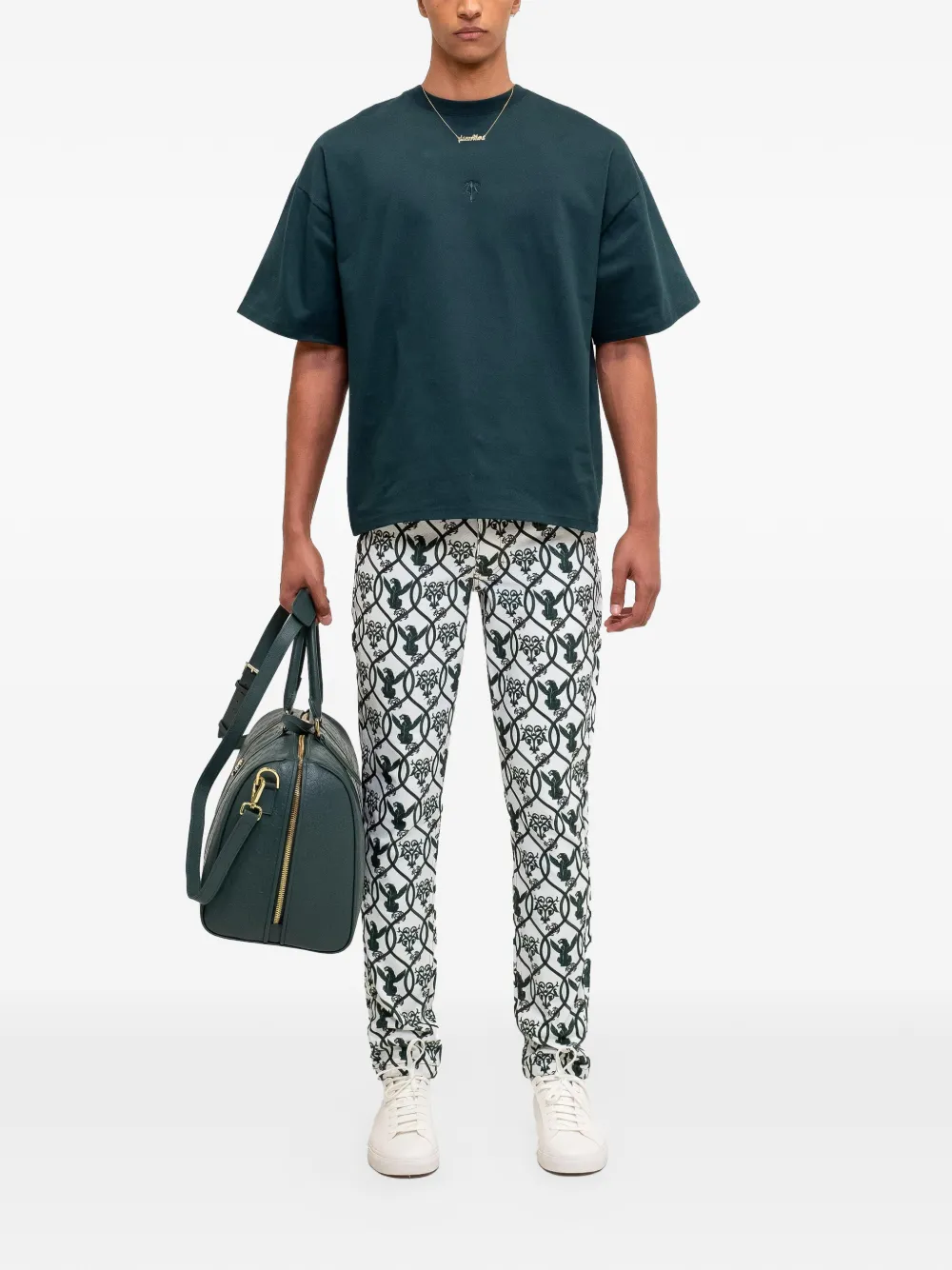 PLACE OF &Euml;LMS T-shirt met geborduurd logo - Groen